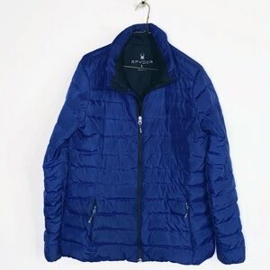 Spyder Womens Prymo Duck Down filled Blue Puffer Jacket size L
